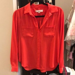 Loft coral utility blouse